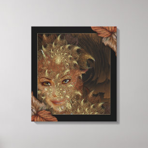Autumn Wood Nymph Wrapped Canvas Art Leinwanddruck