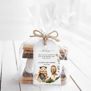 Autumn Woodland Babydusche Danke, dass ihr Tags Geschenkanhänger
