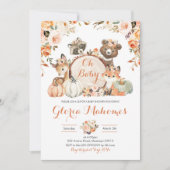 Autumn Woodland Girl Oh Baby Shooter Einladung (Vorderseite)