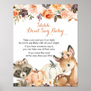 Autumn Woodland Girl Say Baby Games nicht signiere Poster
