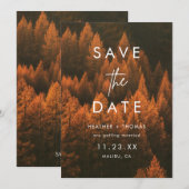 Autumn Woods Minimalist Save the Date (Vorne/Hinten)
