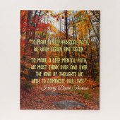 Autumn Woods New Hampshire Motivierend Zitat Puzzle (Vertikal)
