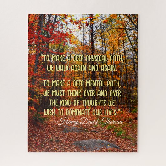 Autumn Woods New Hampshire Motivierend Zitat Puzzle (Vertikal)