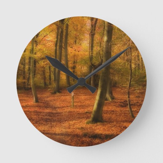 Autumn woods runde wanduhr (Vorderseite)