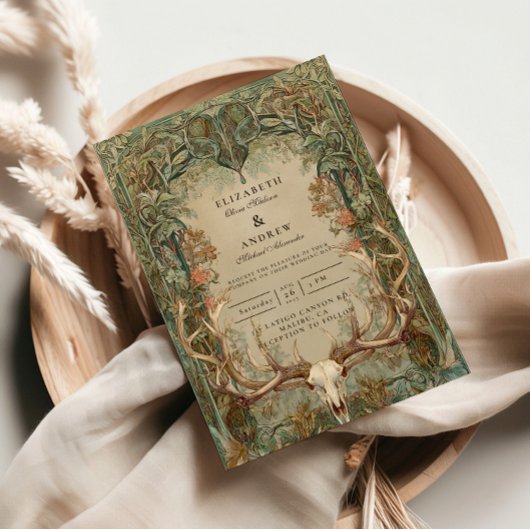 Autumn Woods Rustic Wedding Einladung