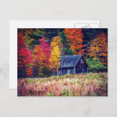 Autumn Woods Shack Postcard Postkarte (Vorne/Hinten)