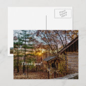 Autumn Woods Sunset Danke Postcard Postkarte (Vorne/Hinten)