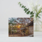 Autumn Woods Sunset Danke Postcard Postkarte (Stehend Vorderseite)