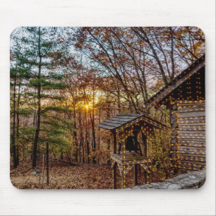 Autumn Woods Sunset Mousepad