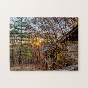 Autumn Woods Sunset Puzzle