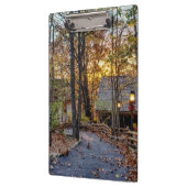Autumn Woods Sunset Walkway Klemmbrett (Links)