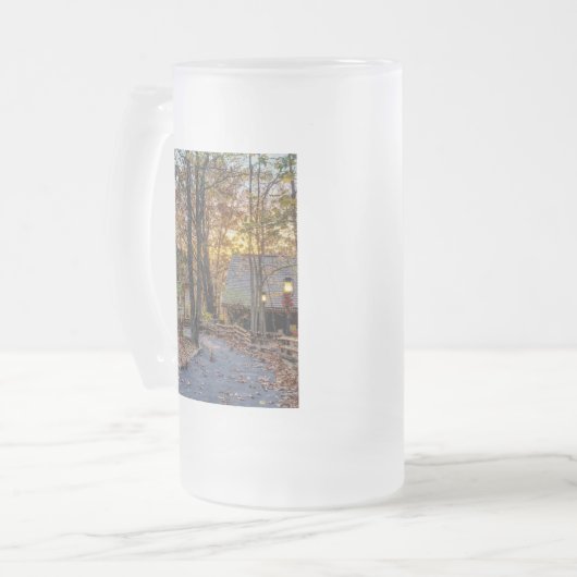 Autumn Woods Sunset Walkway Mattglas Bierglas (Vorderseite Links)