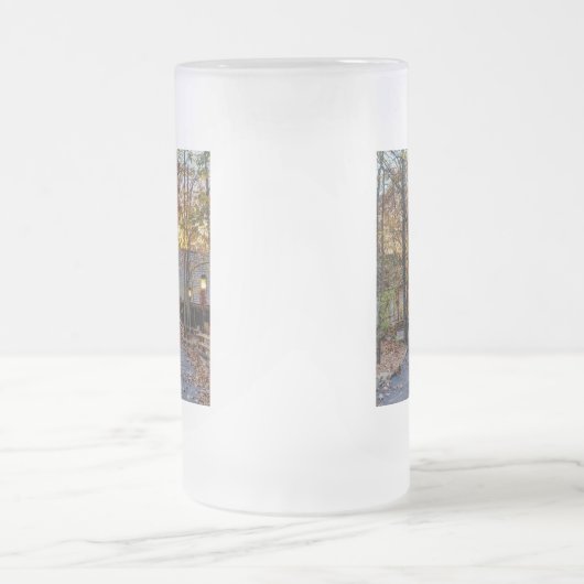 Autumn Woods Sunset Walkway Mattglas Bierglas (Mittel)