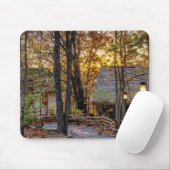 Autumn Woods Sunset Walkway Mousepad (Mit Mouse)