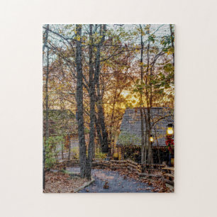 Autumn Woods Sunset Walkway Puzzle