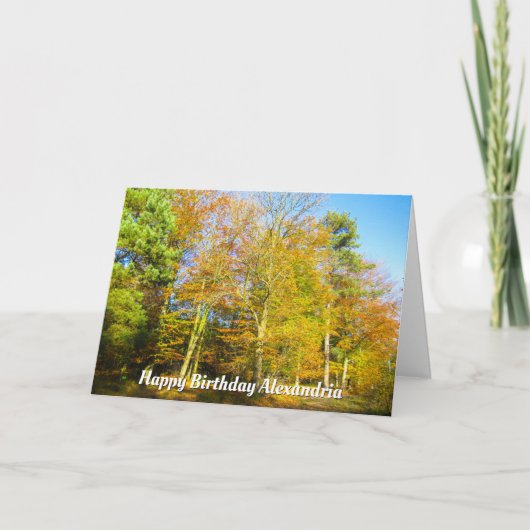 Autumn Woods & Sunshine - Custom Birthday Card Karte (Vorderseite)
