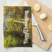 Autumn Woods & Sunshine - Custom Erntedank Geschirrtuch (Viertel Falte)