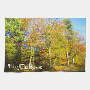 Autumn Woods & Sunshine - Custom Erntedank Geschirrtuch