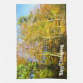 Autumn Woods & Sunshine - Custom Erntedank Geschirrtuch (Vertikal)