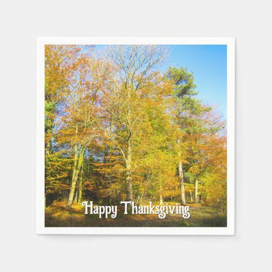 Autumn Woods & Sunshine - Custom Erntedank Serviette (Vorderseite)