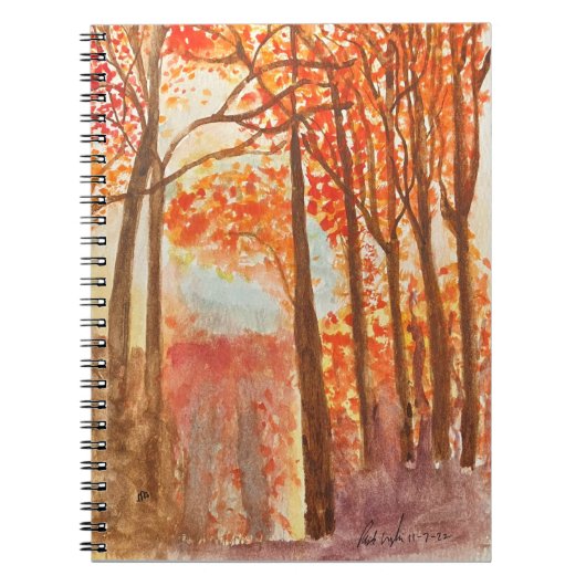 Autumn Woods Watercolor Notizblock (Vorderseite)