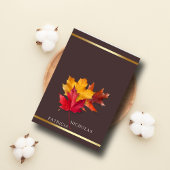 Autumn Woody Brown & Elegant Golden Frame Wedding Einladung