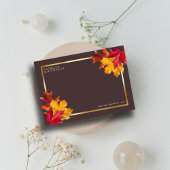 Autumn Woody Brown & Elegant Golden Frame Wedding Save The Date