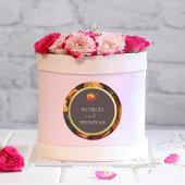 Autumn Woody Brown & Elegant Golden Rahmen Wedding Runder Aufkleber