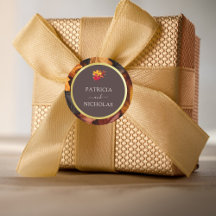 Autumn Woody Brown & Elegant Golden Rahmen Wedding