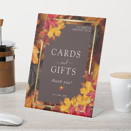 Autumn Woody Brown & Elegante Golden Cards & Gifts Sockelschild