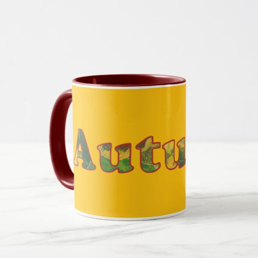 Autumn Word Custom Mugs Tasse (Vorderseite Links)