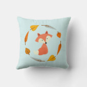 Autumn Wreath Baby Red Fox Kissen (Rückseite)
