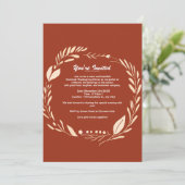 Autumn Wreath Pumpkin Frame Erntedank Einladung (Stehend Vorderseite)