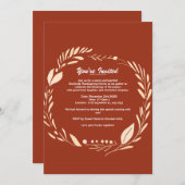 Autumn Wreath Pumpkin Frame Erntedank Einladung (Vorne/Hinten)