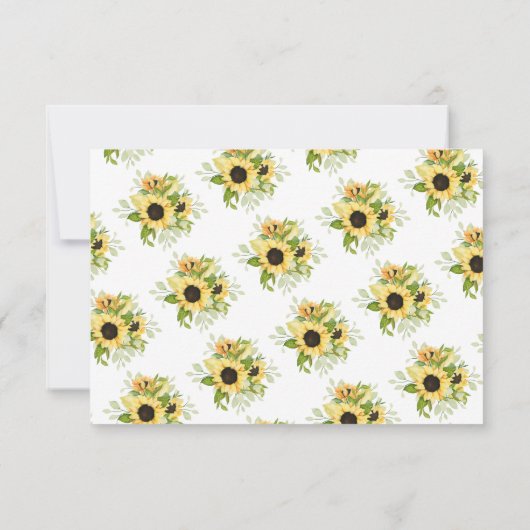 Autumn Yellow Sunflower Date Night Idee Card Einladung (Rückseite)