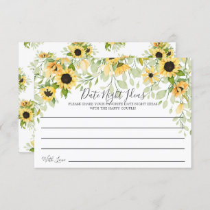 Autumn Yellow Sunflower Date Night Idee Card Einladung