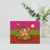 Autumn Zebra Pixel Art Postkarte (Stehend Vorderseite)