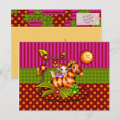 Autumn Zebra Pixel Art Postkarte (Vorne/Hinten)