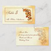 Autumnal Blätter besondere Anlass Platzkarte (Vorne/Hinten)