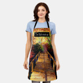 Autumnal Blätter Bridge Nature Malerei Schürze (Getragen)