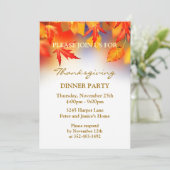 Autumnal Blätter Erntedank Party Einladung (Stehend Vorderseite)