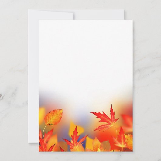 Autumnal Blätter Erntedank Party Einladung (Rückseite)