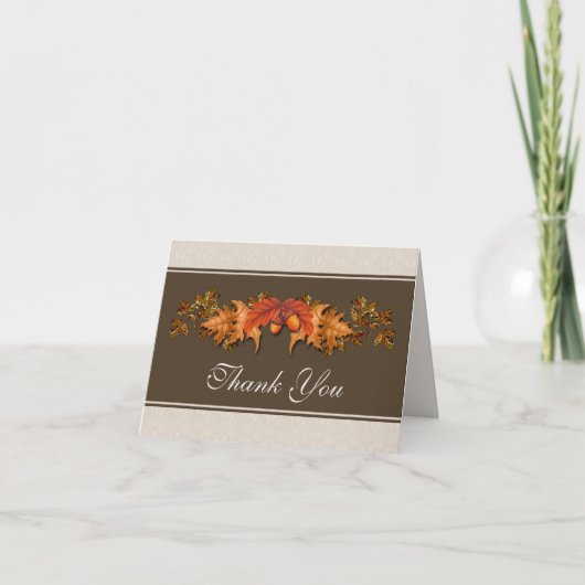 Autumnal Blätter Wedding Vielen Dank Dankeskarte (Vorderseite)
