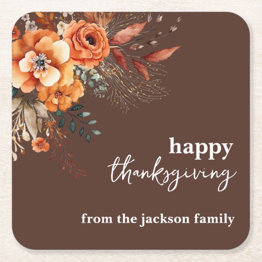 Autumnal Blume Erntedank elegant Rechteckiger Pappuntersetzer (Vorderseite)