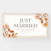 Autumnal Blume Just Married Car Banner (Horizontal)