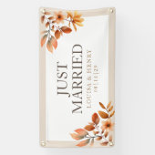 Autumnal Blume Just Married Car Banner (Vertikal)