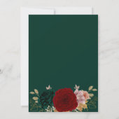 Autumnal Burgundy Emerald Greeny Brautparty Einladung (Rückseite)