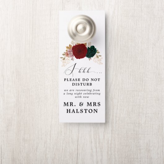 Autumnal Burgundy Emerald Greeny nicht Tisturb Türanhänger (Auf Knauf)