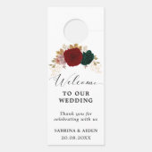 Autumnal Burgundy Emerald Greeny nicht Tisturb Türanhänger (Rückseite)