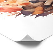Autumnal Campfire Wasserfarbe Poster (Ecke)